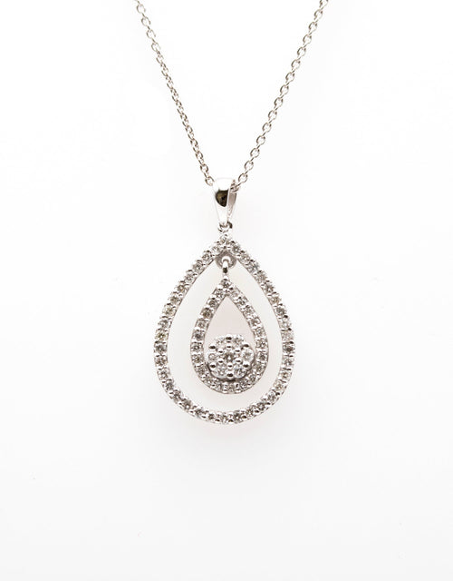 Pear Drop Necklace 18K White Gold 0.38CT