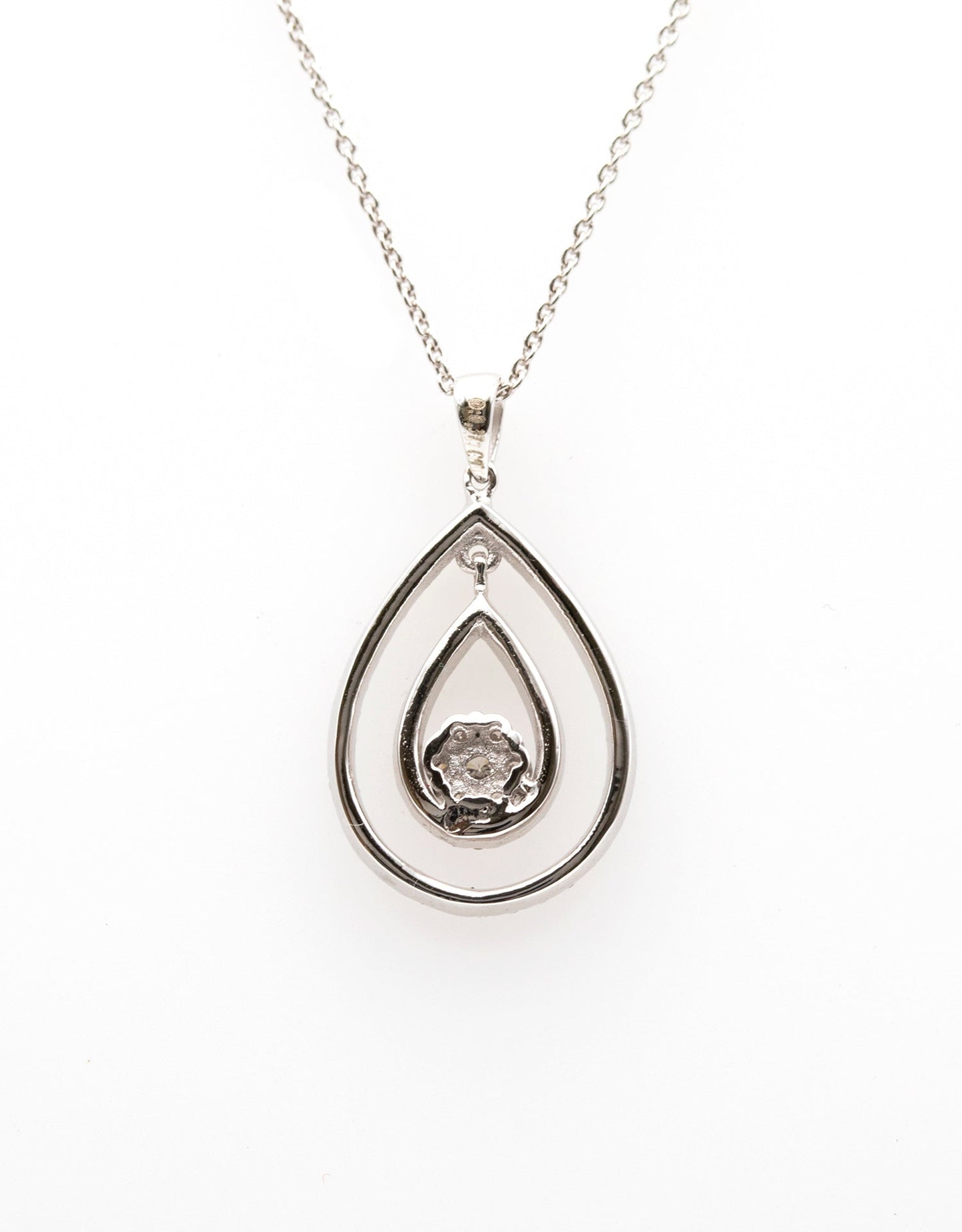 Pear Drop Necklace 18K White Gold 0.38CT