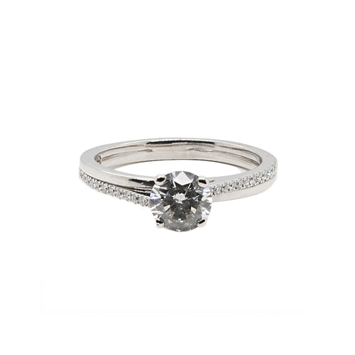 Round Brilliant Half Pave Double Band