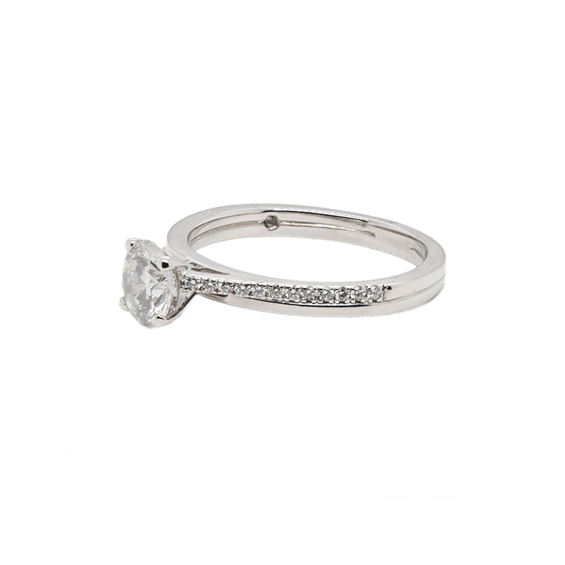Round Brilliant Half Pave Double Band