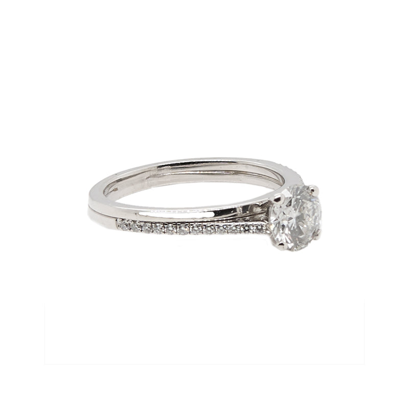 Round Brilliant Half Pave Double Band