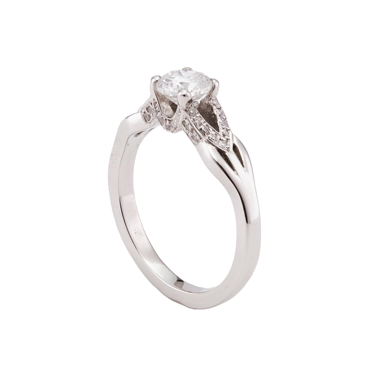 Brilliant Round Diamond Ring With Split Shank