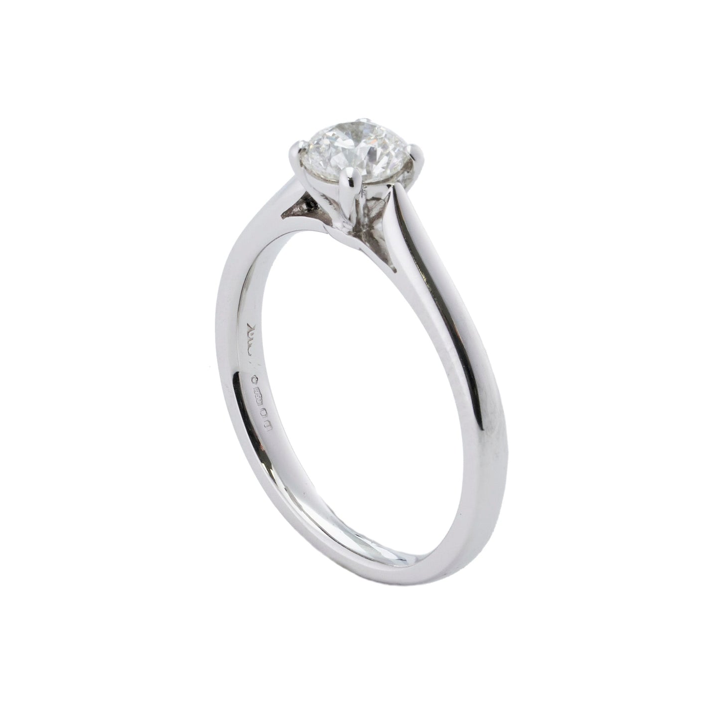 Platinum Diamond Round Solitaire Ring