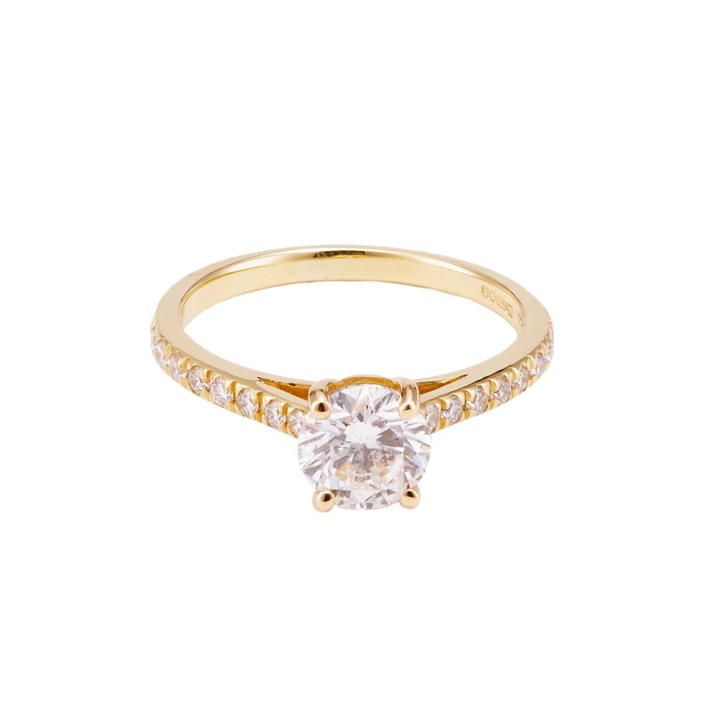 Round Brilliant Diamond Ring Shoulders