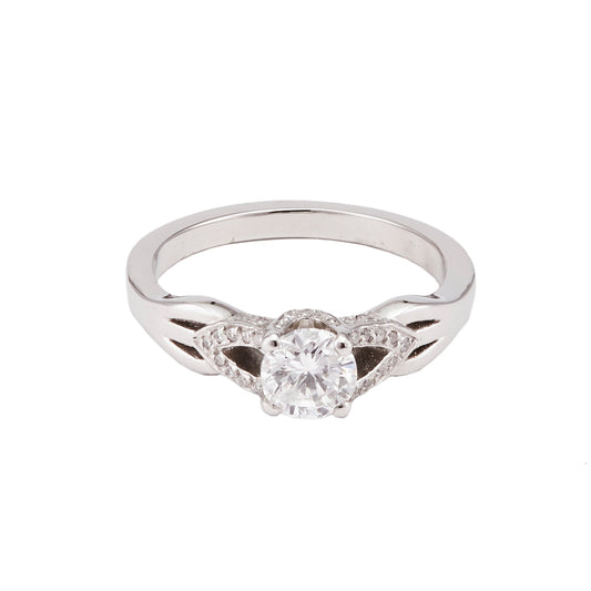Brilliant Round Diamond Ring With Split Shank