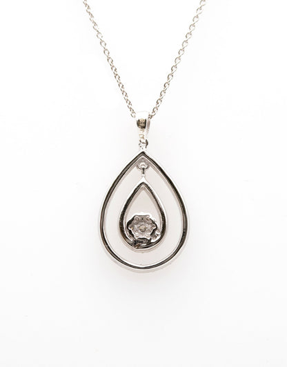 Pear Drop Necklace 18K White Gold 0.38CT