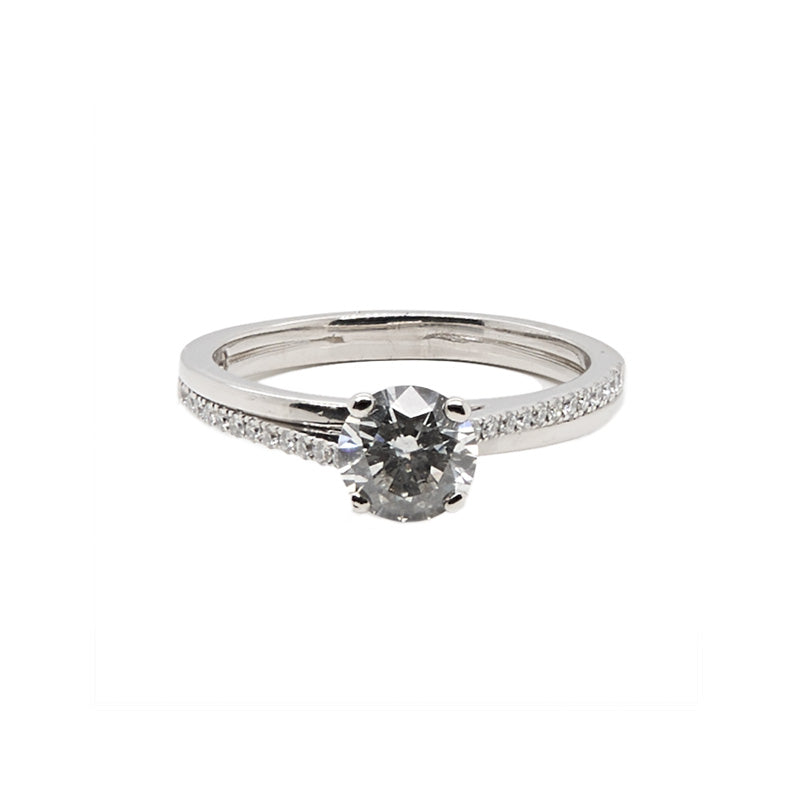 Round Brilliant Half Pave Double Band