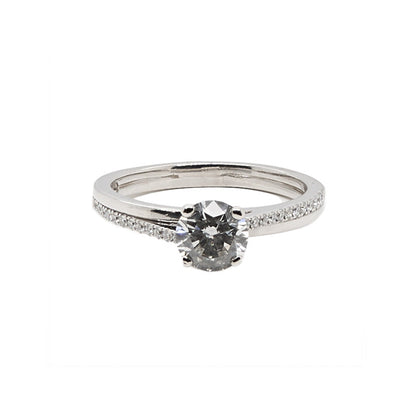 Round Brilliant Half Pave Double Band