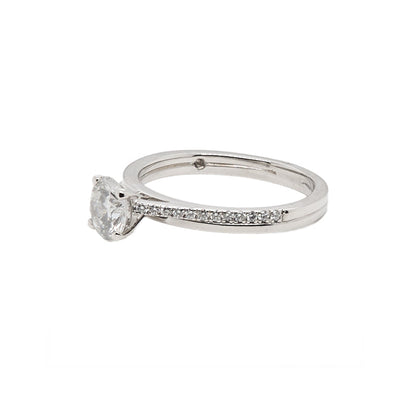 Round Brilliant Half Pave Double Band
