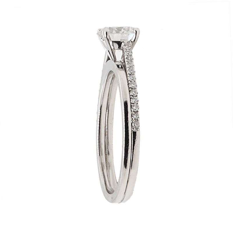 Round Brilliant Half Pave Double Band