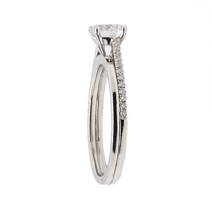 Round Brilliant Half Pave Double Band